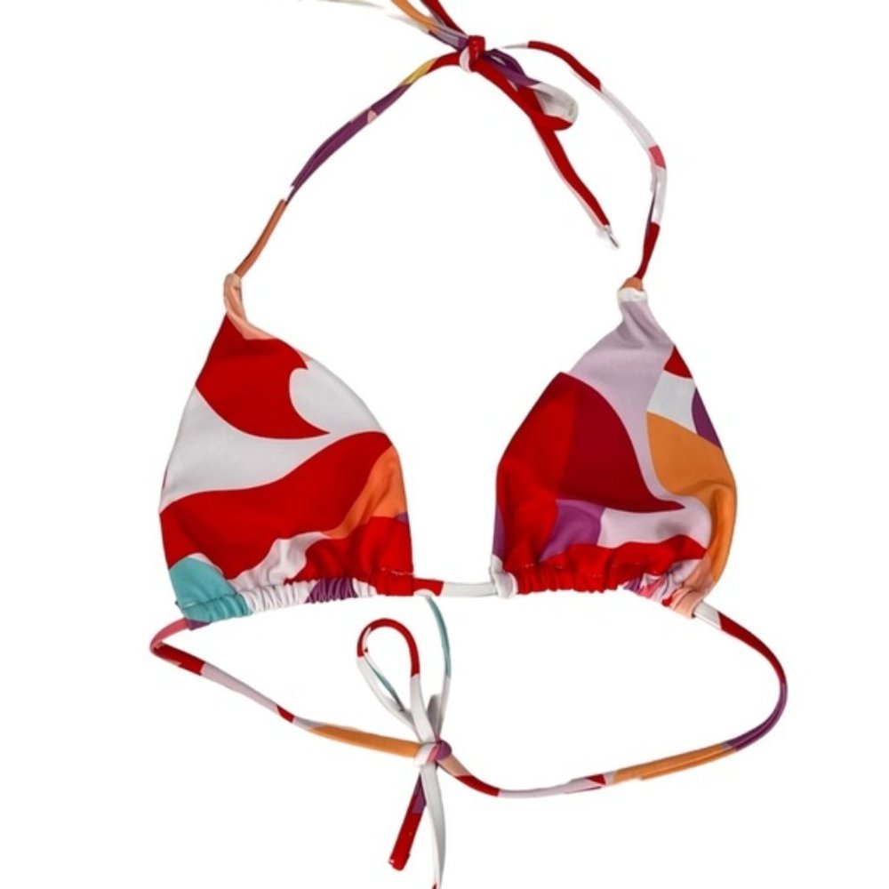 Colorblock Triangle String Bikini Top Size Medium Like New